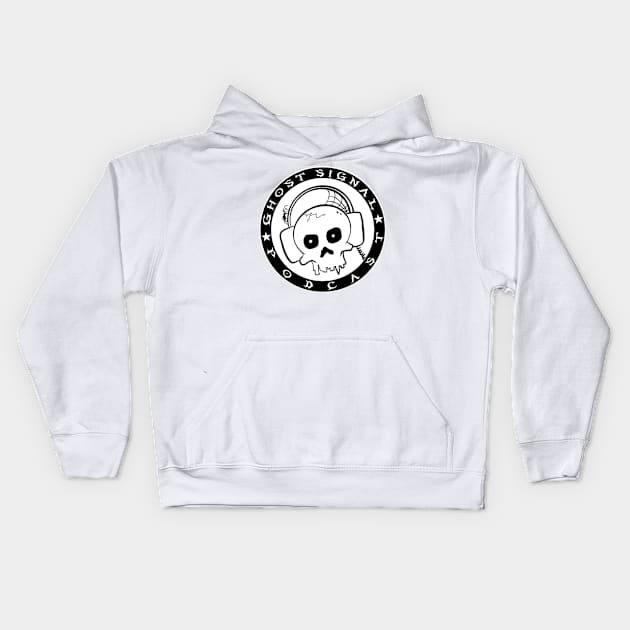 The Ghost Signal logo white Kids Hoodie by The Ghost Signal Podcast